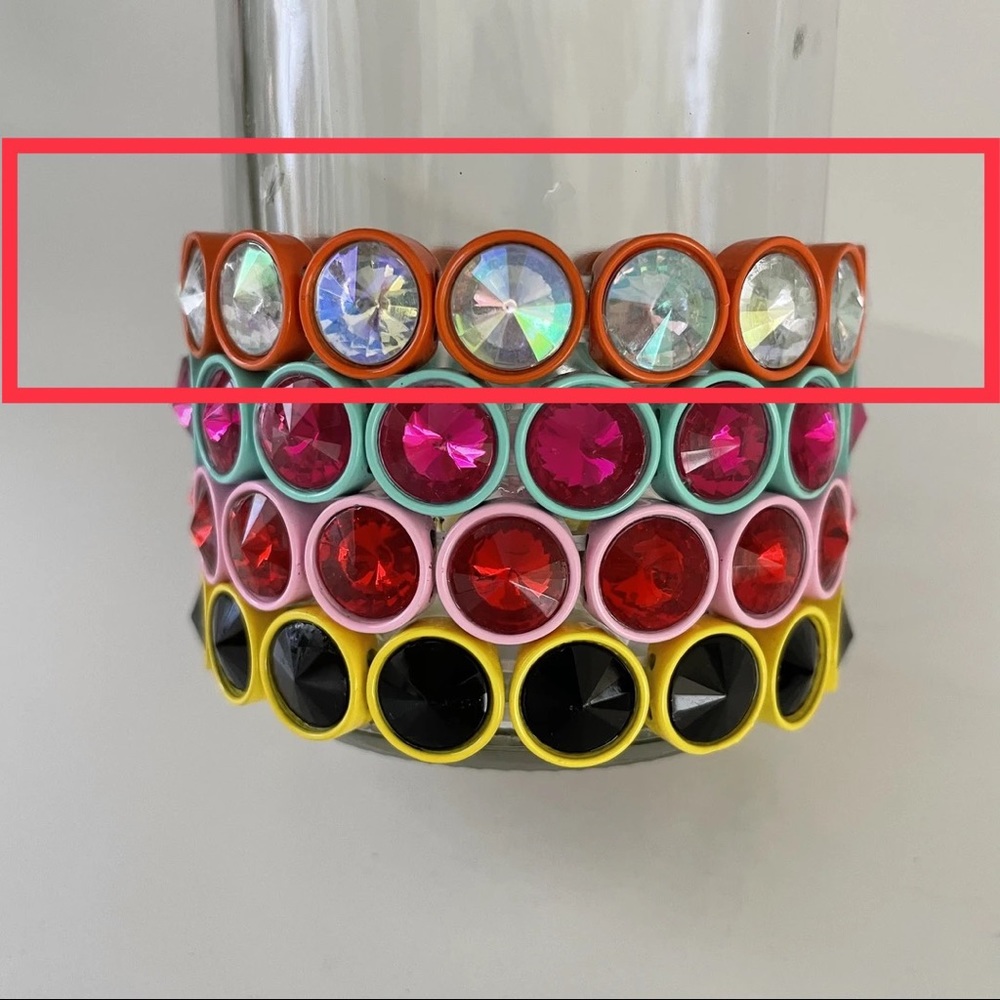 Orange White Rhinestones Bracelet